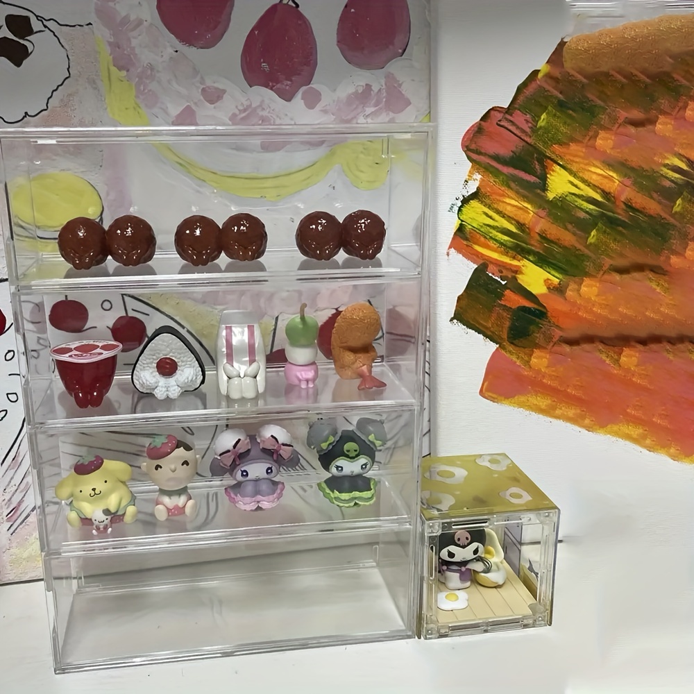 

Stackable 4-layer Acrylic Drawer Transparent Display Case For Collectibles, Handmade Figurines