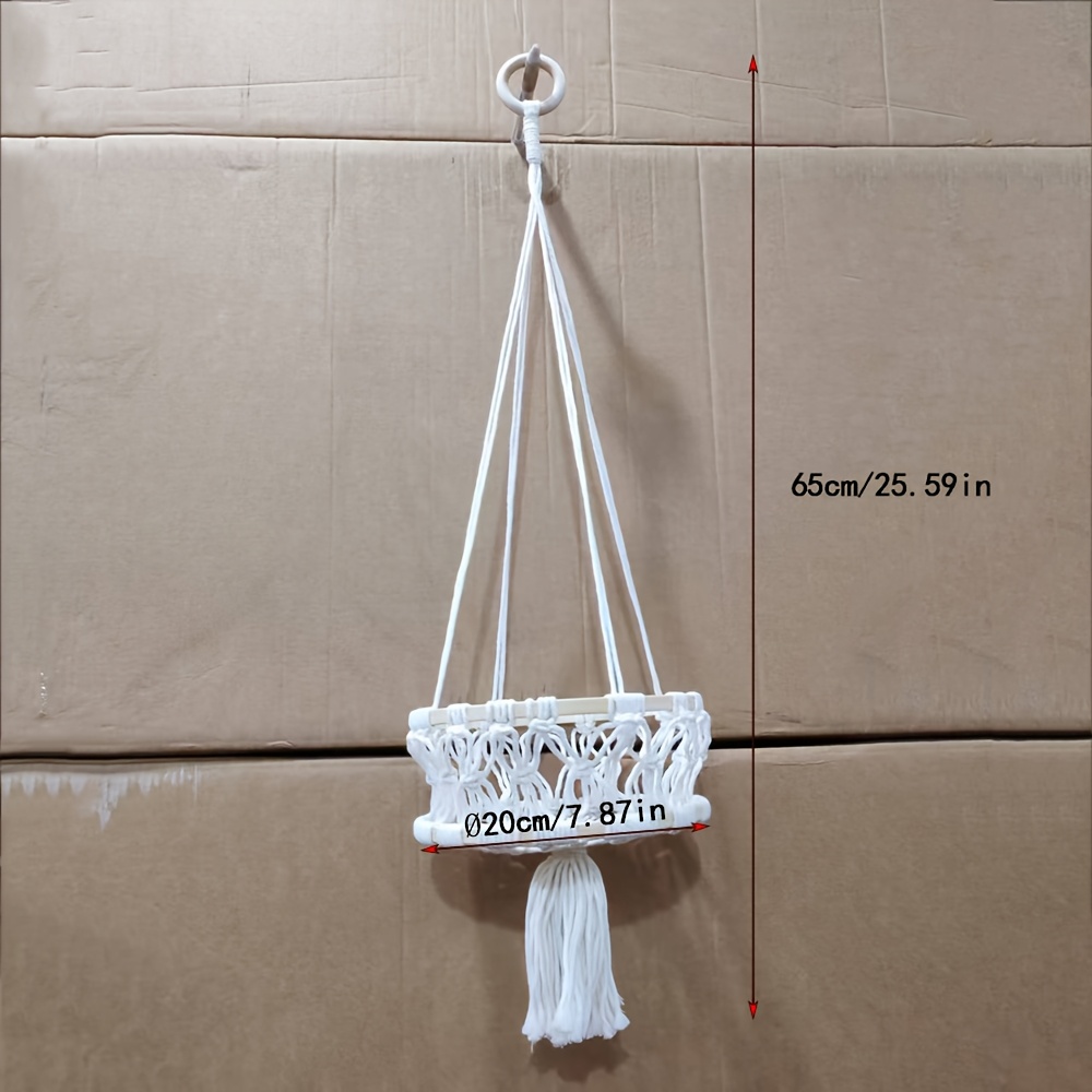 Image of Home Decoration Hanging Basket, Rope Woven Storage Basket, Horticultural Plant Hanging Basket, Hanging Flower Rack