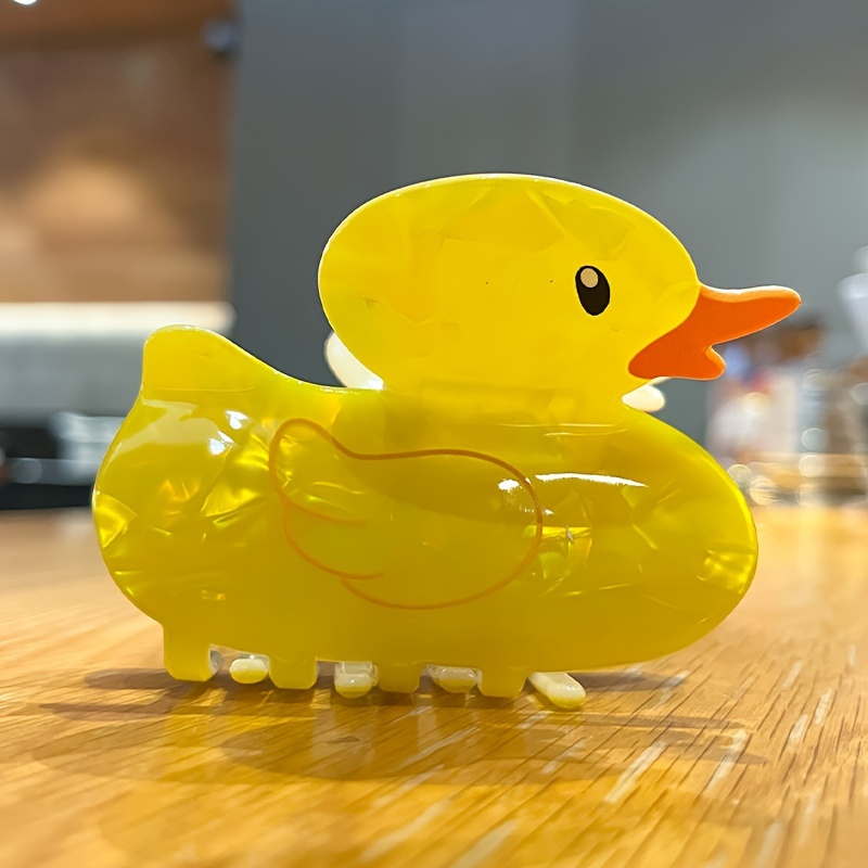 

Acrylic Duck Hair Claw Clip, Cartoon Style Transparent Yellow, Cute Y2k Aesthetic, Mid-size Hair Accessory For Teens And Adults, Single Pack