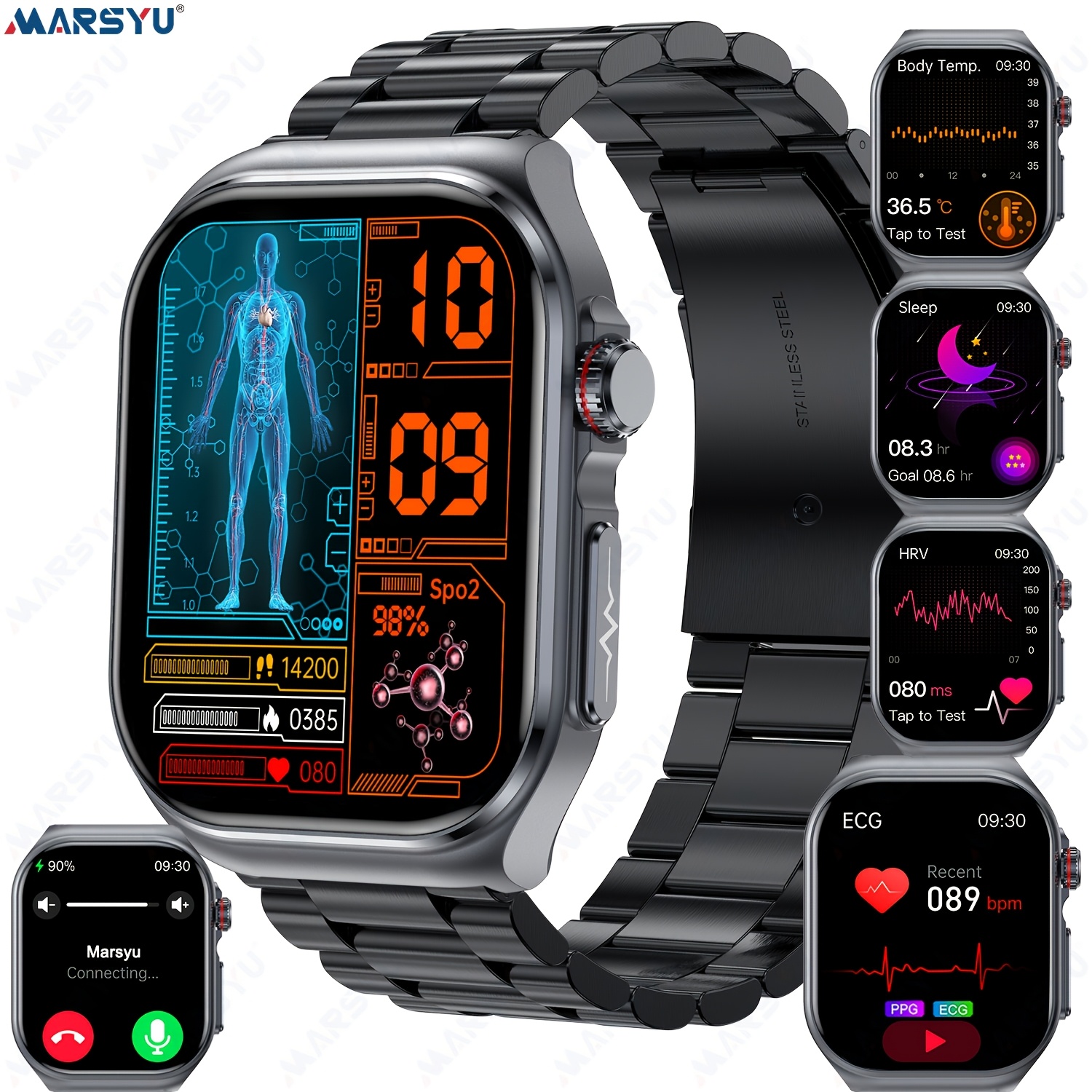 Image of 2026 New Smartwatch: 2.04" Amoled Large Display, 530mah Long-last Battery, Bt 5.3 Call, Multi-sport , , Sos, Menstrual Tracking, Weather Forecast, Fitness Watch For & Ios, Best Gift For Family