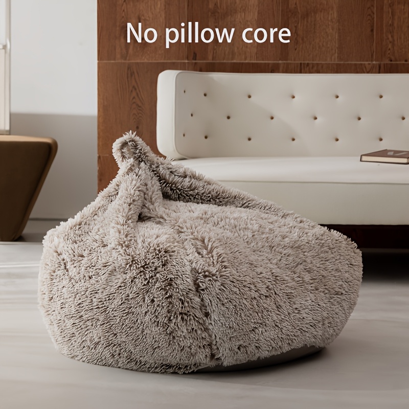 Image of 1pc, Soft Bean Bag Chair Cover (cover Only, No Filler) For Adults Big Round Soft Bean Bag Cover, With Zipper Machine Washable Big Size Bean Bag Cover Living Room Home Decor (cover Only, No Filler)