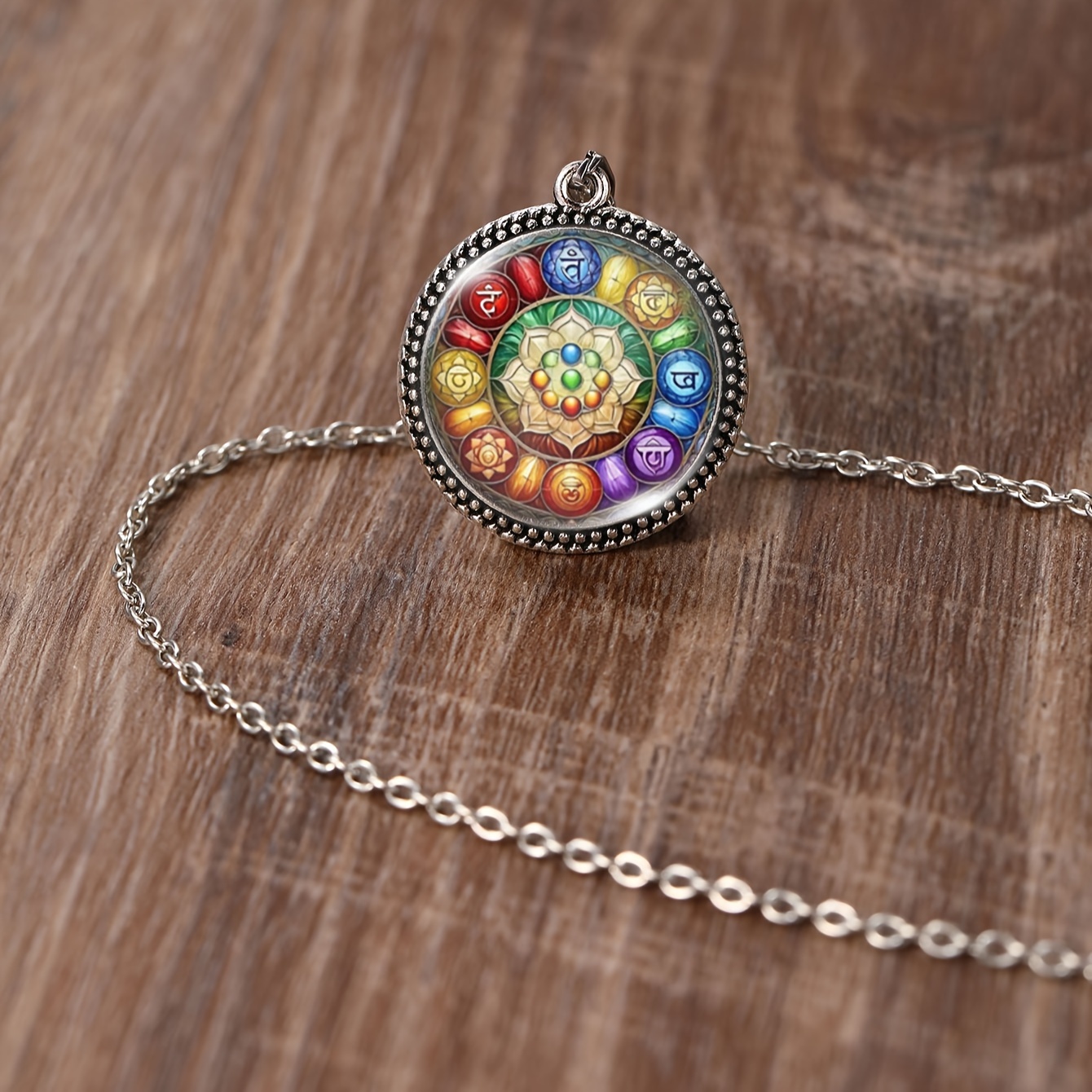 TEMU 1pc Bijou Élégant Symbole des , Collier Bohème de Guérison des Chakras de Yoga, Bijoux de Fête pour Couples, Cadeau d'Anniversaire de , Cadeau