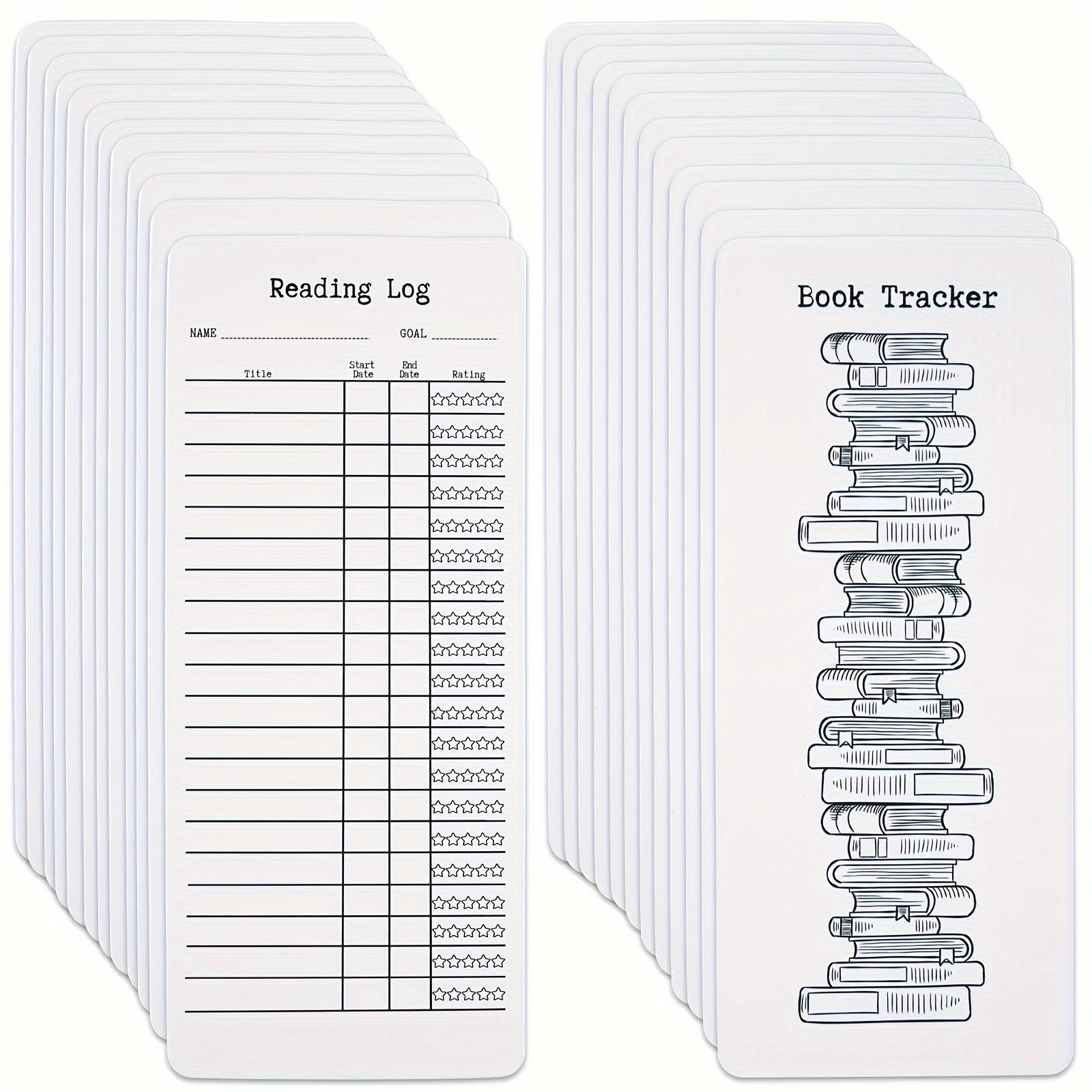 

20/50 Pack Reading Log & Book Bookmarks, Blank Bookmarks For Book Accessories, Diy Art Projects, School Supplies, Gift Tags - Major Material: Paper