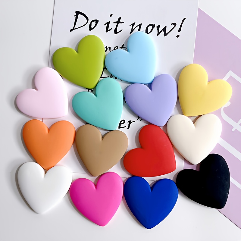 

10pcs Vibrant Resin Heart Patches, Assorted Colors, Making Parts, Decorative Accessories For Phone Cases, Backpacks, And Office Desk, Craft Supplies For Party And Holiday Decorations