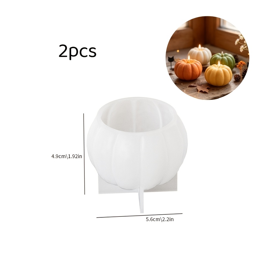 TEMU Klei Siliconen Mal, 1 stuks/2 stuks Halloween-Thema Pompoen Decoratieve Mallen, Geschikt voor het Maken van Epoxy, Gips, Kaars en Aromatherapie