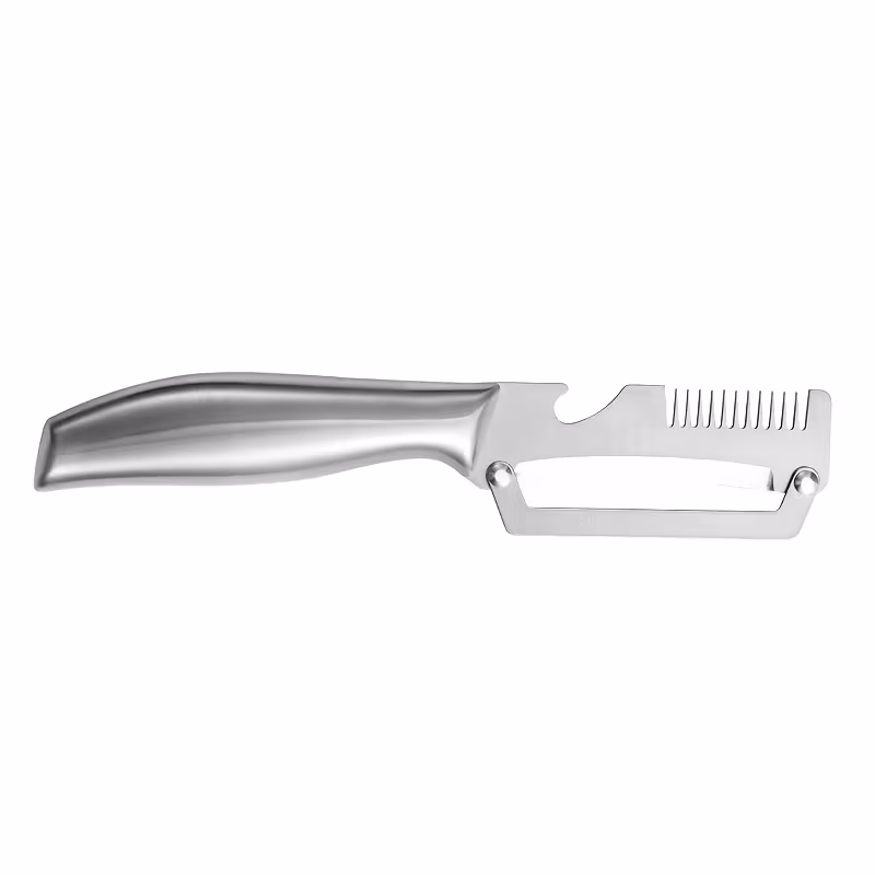 stainless steel peeler three piece set including wooden handle and models sharp are suitable for a of fruits and vegetables with shredding bottle opening functions durable and easy to clean details 1