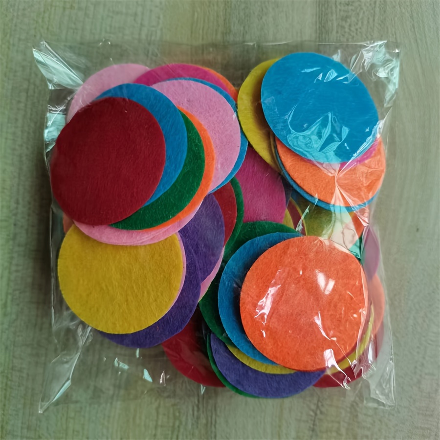 100pcs/pack Diameter 4cm Black White Colorful Round Felt Non-woven Round Pieces 's Diy Handicrafts Ornaments Bouquet Scrapbooking Material Accessories