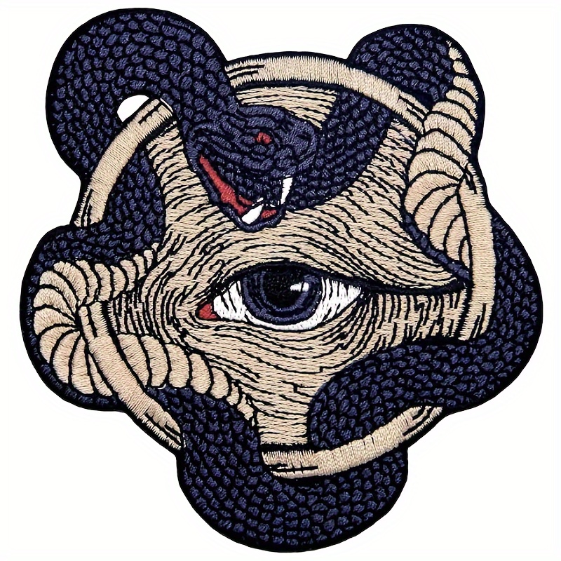 

1pc All Seeing Eye With Snake Boa Patch For Men, Iron On Sew On Badge For T-shirt Craft Clothing Shoes Caps Case Bag