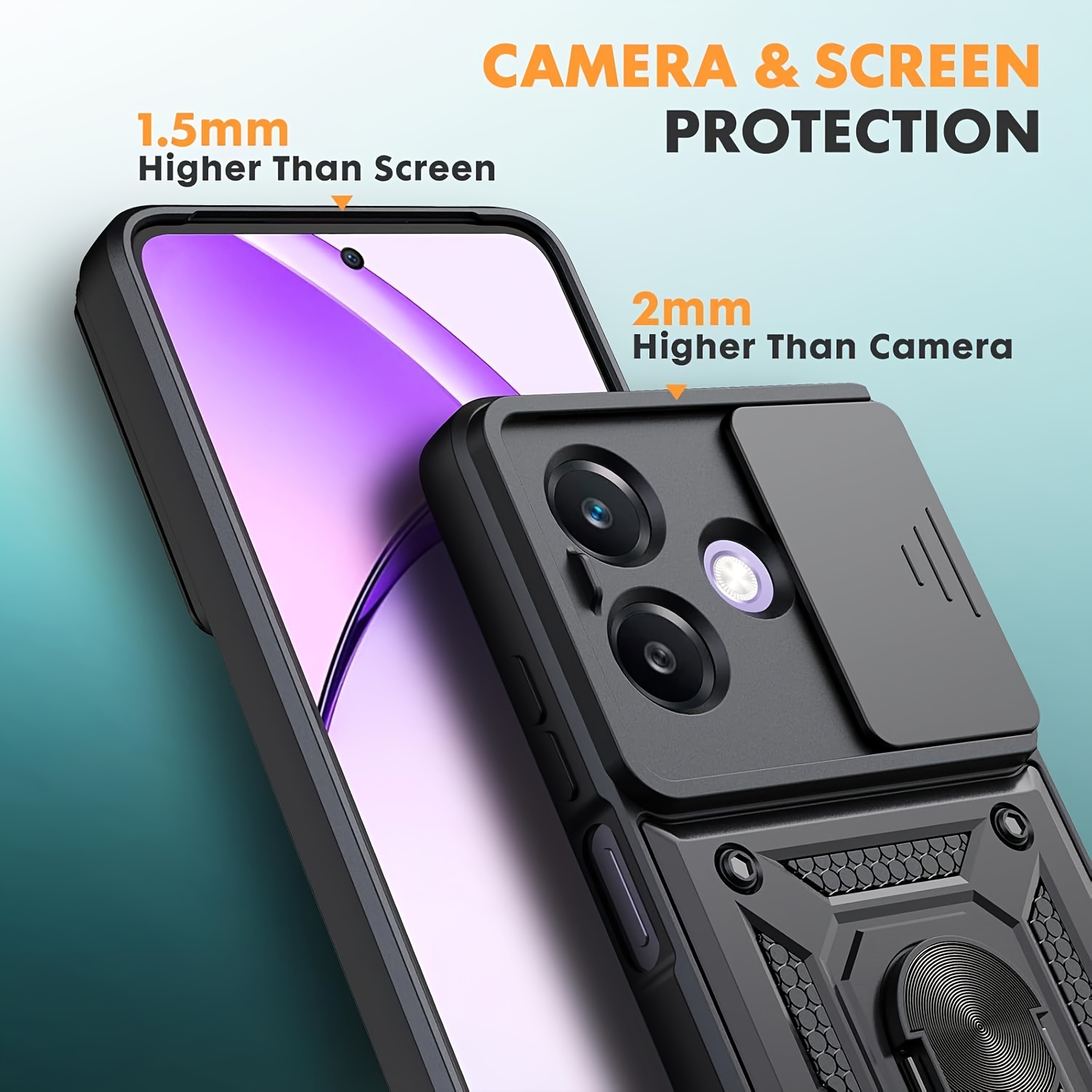 Holilo Cover 2 Pezzi Vetro Temperato Pellicola Per OPPO A40 4G/OPPO A40M 4G/A60 5G, Anti-graffio Antiurto Tocco Morbido Protezione Custodia Protettiva Durezza 9H Pellicola Protettiva - Foto 8