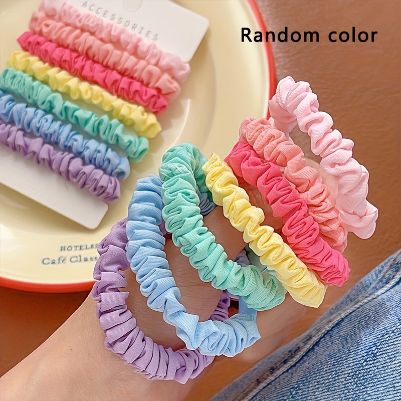 5pcs random color sweet candy color small hair tie - Temu  display picture 2