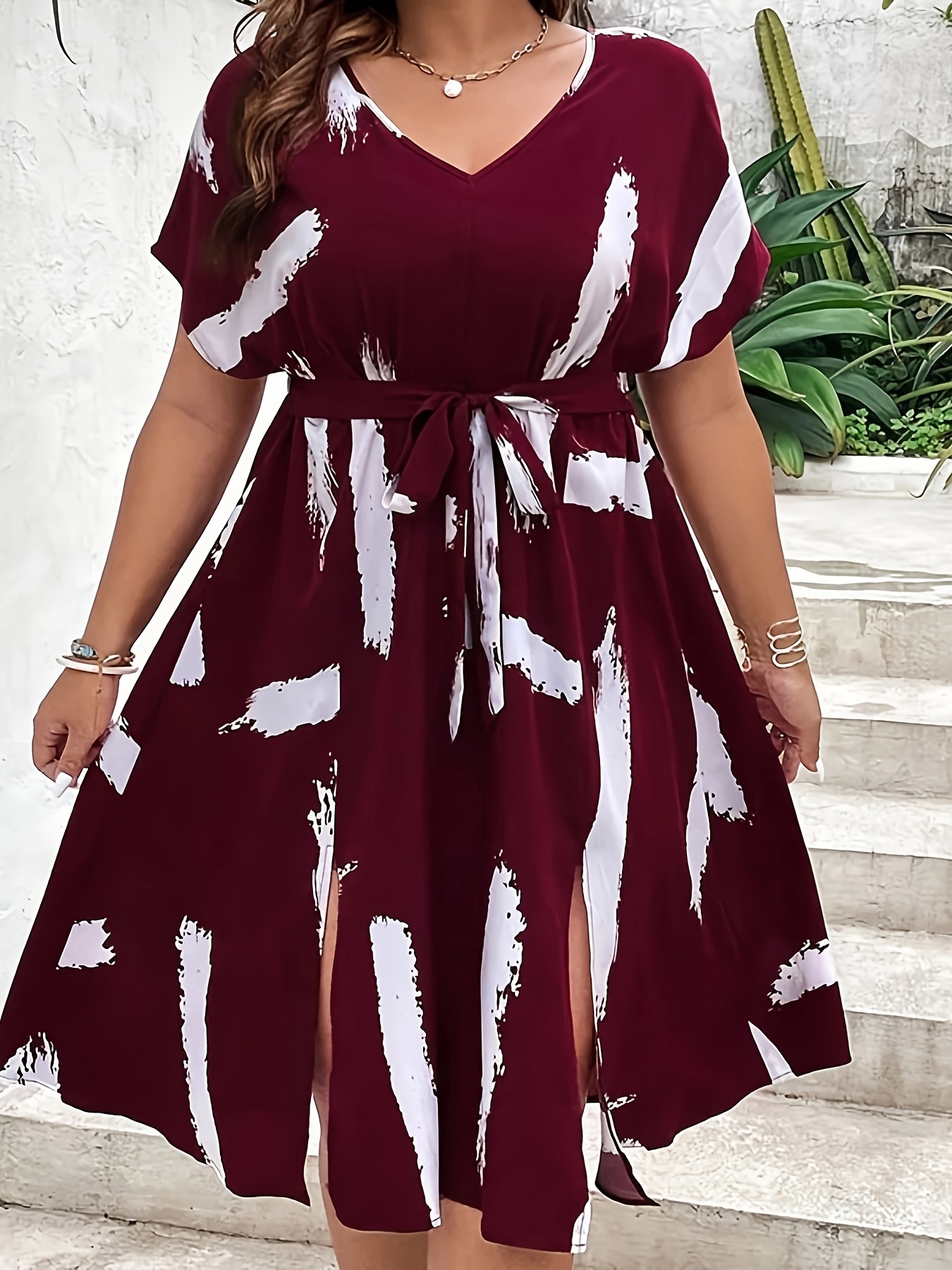 burgundy dresses south africa Burgundy Long Evening Dresses with Cape Sleeve Luxury Formal Dress for –  sultanti main image 1