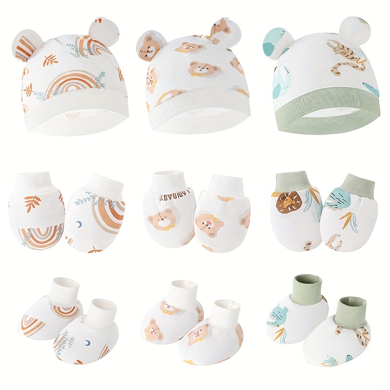 

Pattern Hat Cap -scratch Gloves And 's Hat Gloves And Set, 0-6 Months 's Photography Hat ' Cap