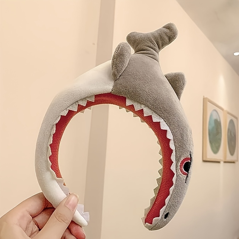 

1pc Cute Shark Headband For Women - Polyester Animal Hairband, Christmas Festival Dress Up Accessory, Single Piece