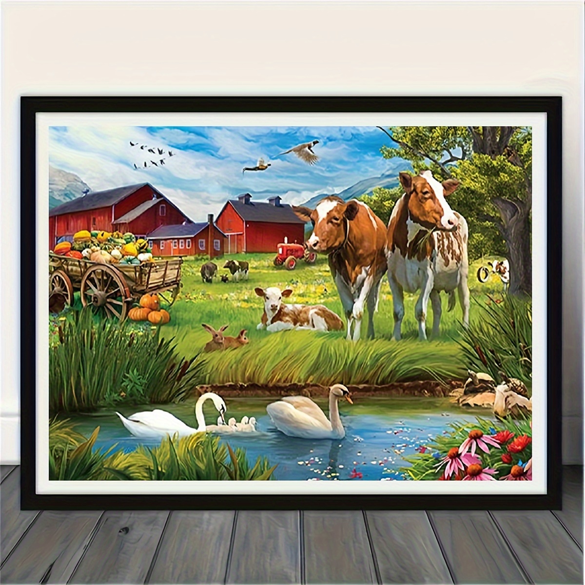 

Diy Handmade 5d Diamond Art Painting Kit With Cow Grassland Full Diamond Art Embroidery Cross Stitch Painting Diamond Art Craft For Wall Decoration Home Decoration Ornament Without Frame Small Gift