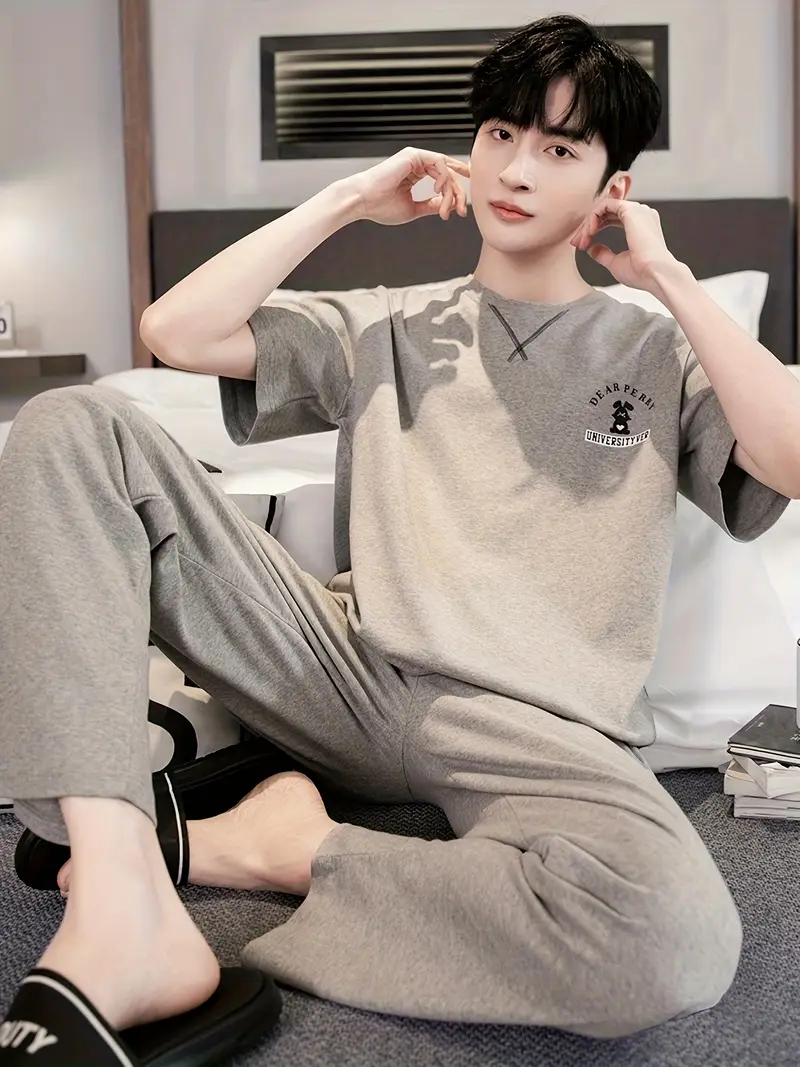 conjunto pijama verano manga corta hombre talla Temu Brazil