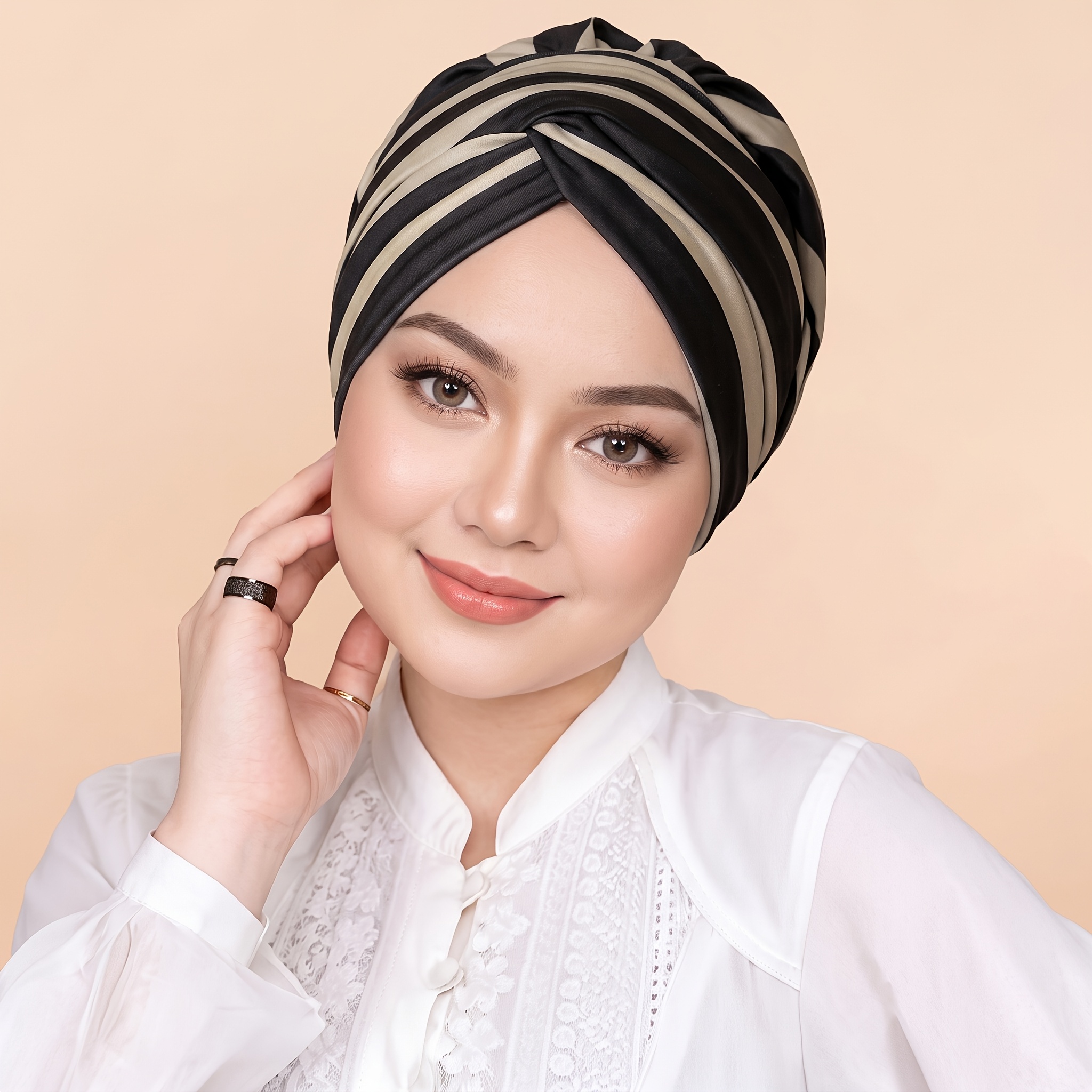 TEMU 1pc Hijab Musulman pour Femmes, Foulard Imprimé en Polyester, Bandeau de Tête Mode Modeste, Idéal Quotidienne, les Occasions Religieuses, les