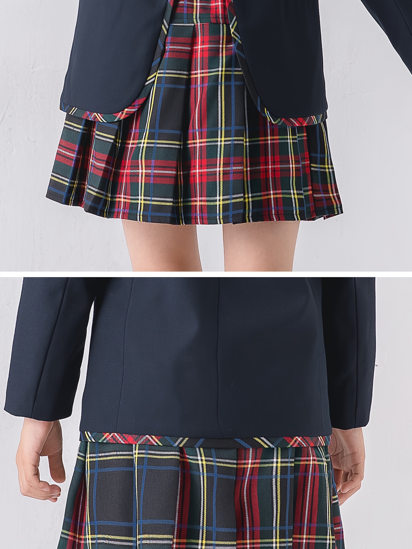 ensemble robe tenue plissée à cheville filles style préppy Temu