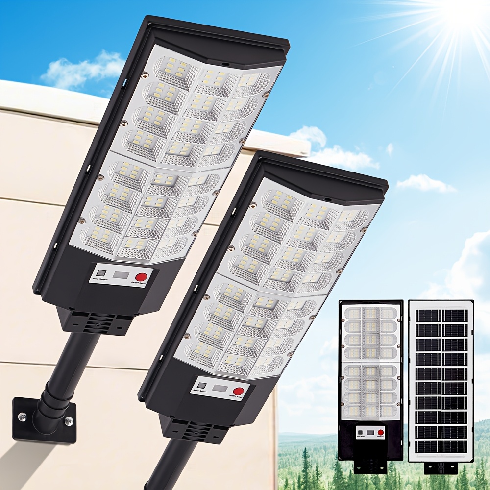 TEMU 2/4-pack Dusk To Dawn -one Solar Street Lights Outdoor, High-brightness Led Flood Light, 6500k Motion-sensor Security Lamp With Remote Control