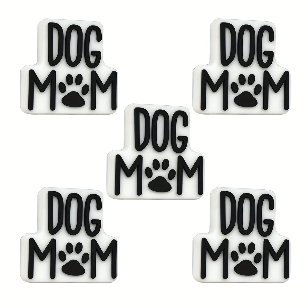 5pcs/set Dog Paw Print Jewelry Making Creative Beaded Pen Decorations Key Bag Chain Buckles