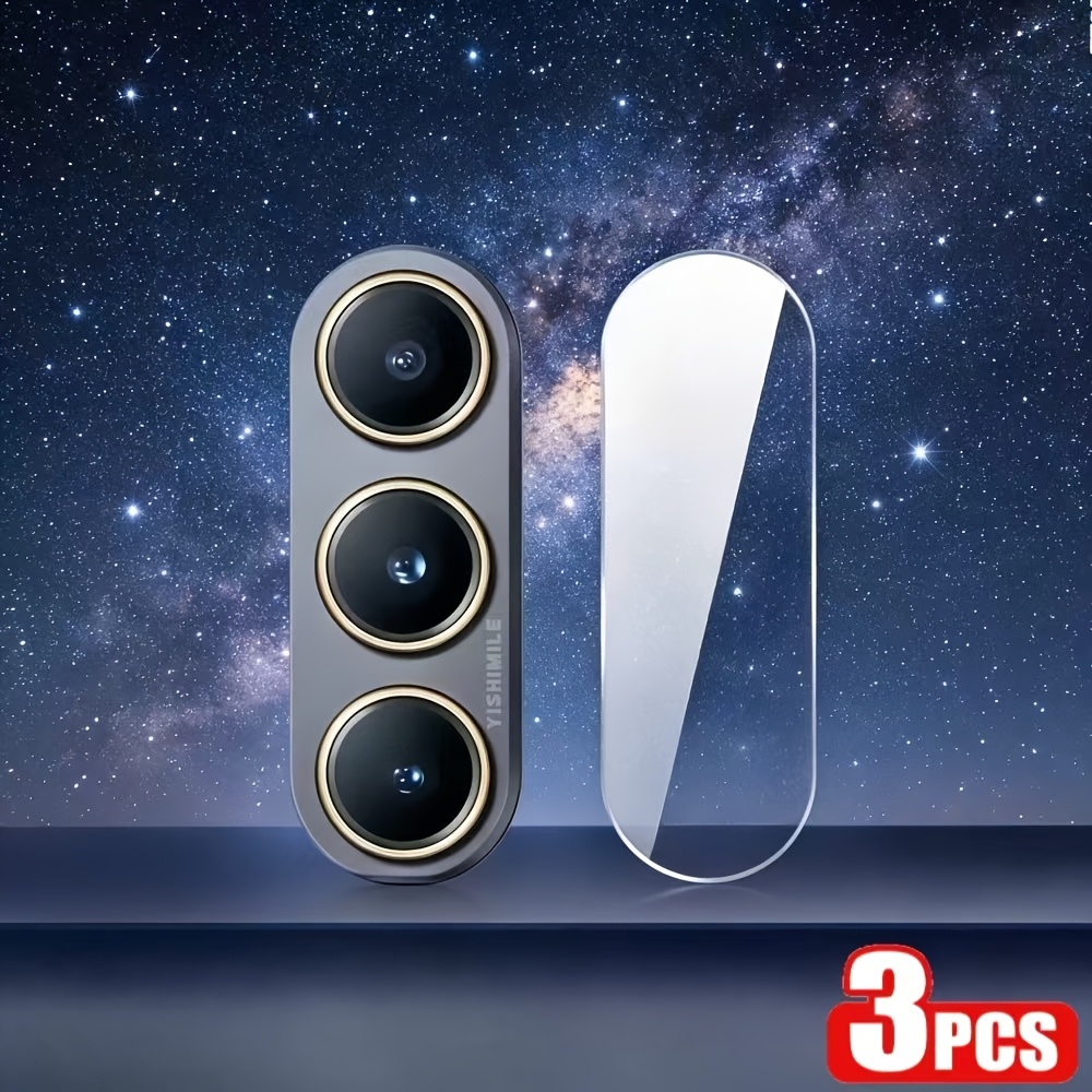 TEMU 3pcs Camera Protection Tempered Glass Camera Protector For Galaxy A06 A07 A15 A16 A17 A25 A26 A34 A35 A36 A54 A55 A56 A57 A37 - , Anti-scratch,