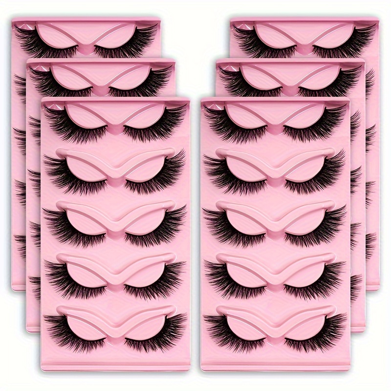 TEMU 3 Packs Of 15 Pairs Of Long Cat-eye False Eyelashes - A Gift, Long And Thick For A Look - Reusable Strip False Eyelashes For Eye Makeup, A