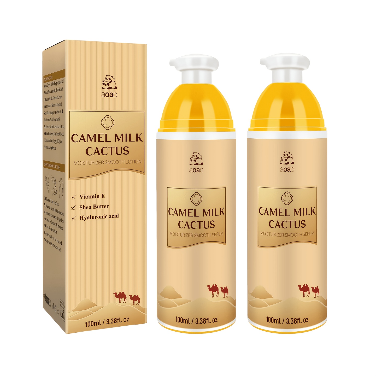 Image of Camel Containing Avocado Oil And Hyaluronic Acid For Brightening, Firming, And Hydrating. High Moisturizing Daily Body Lotion Cream. Dry Skin Cream, Nourishing Body Cream Suitable For Face And Body