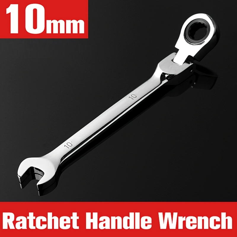 

1pc Multifunctional Dual Ratchet Wrench With Flexible Head - High Torque, Steel For Car &