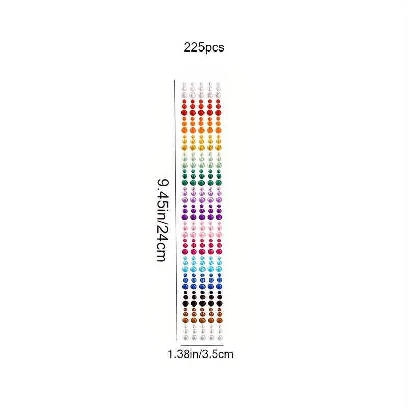 TEMU 450/225pcs 15-color 3d Self-adhesive Rhinestone Stickers - Round Sparkling Gemstone Patches, Suitable For Face, Body, And Nail Art - Ideal For