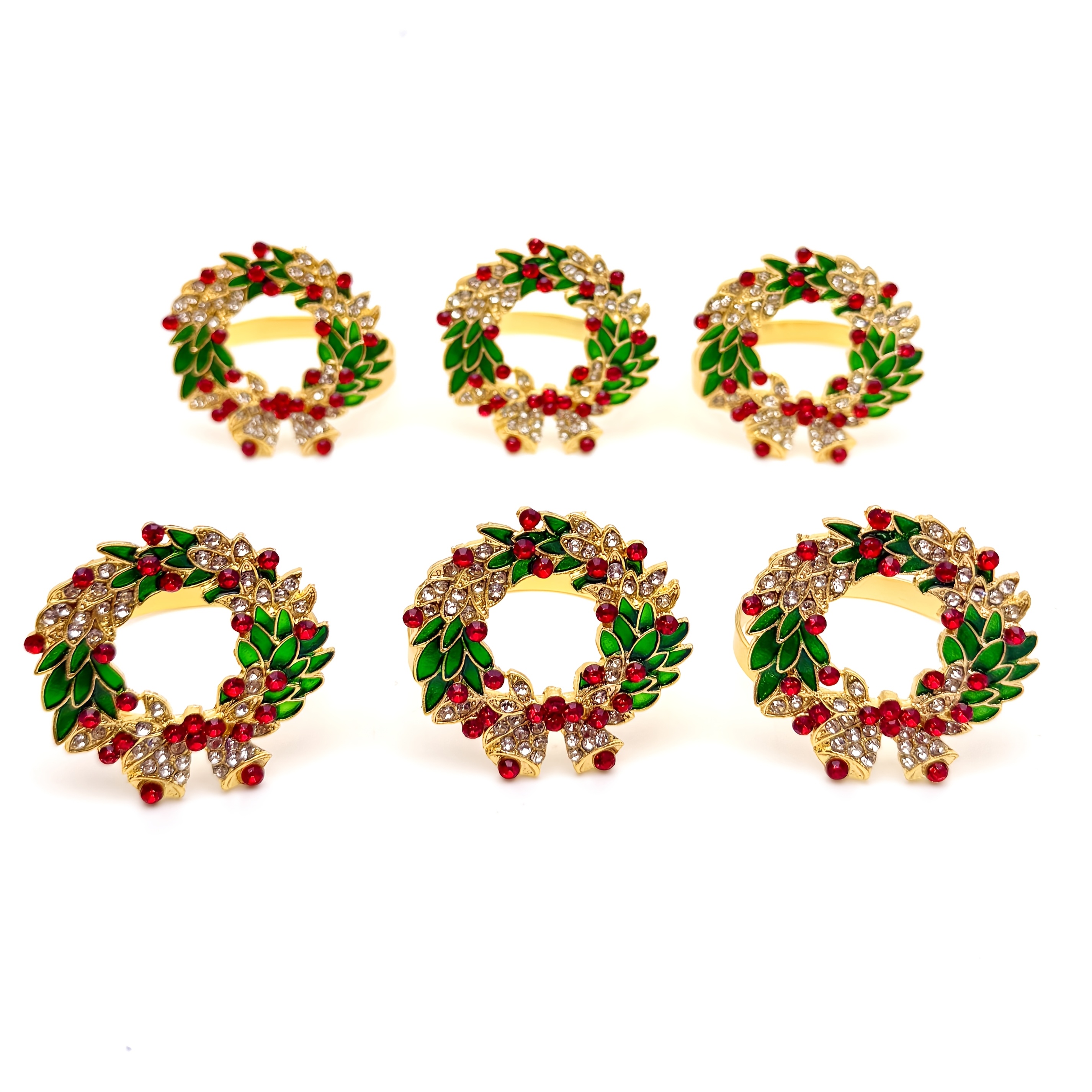 TEMU [wreath Napkin Rings] 6pcs Per Set For Christmas, Birthday Parties, Farmhouses, Weddings, Restaurants, Hotels, Festivals, Banquets, Buffet Table