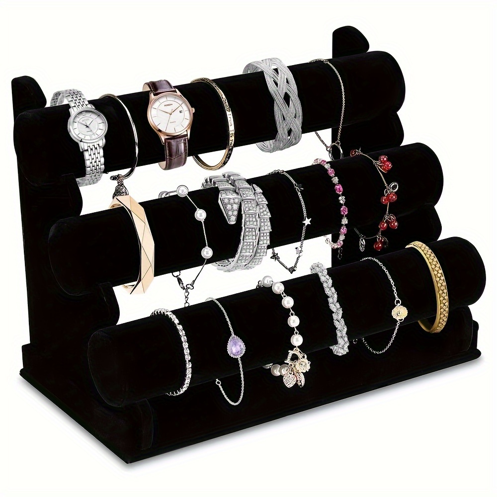 

1pc 3-tier Jewelry Organizer Stand, Desktop Display Rack For Watches, Bracelets, And Bangles Storage, Elegant Home Decor Accessories