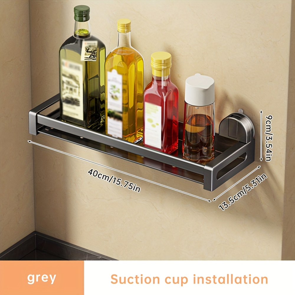 TEMU 1pc Space- Bathroom Shelf Organizer - Suction Cup Installation No Drilling Required, Strong Load-bearing Bathroom Rack, Suitable For Shower And