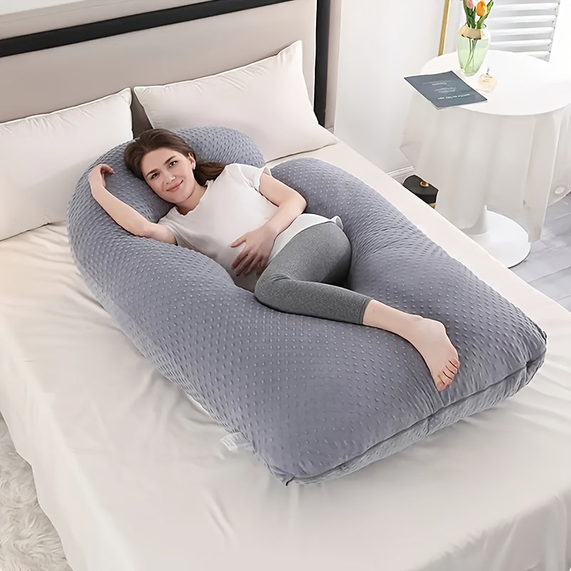 An Upgraded Detachable J-Shaped Pregnancy Pillow with Ultra-Soft Pressure Relief, Suitable for Use During Pregnancy