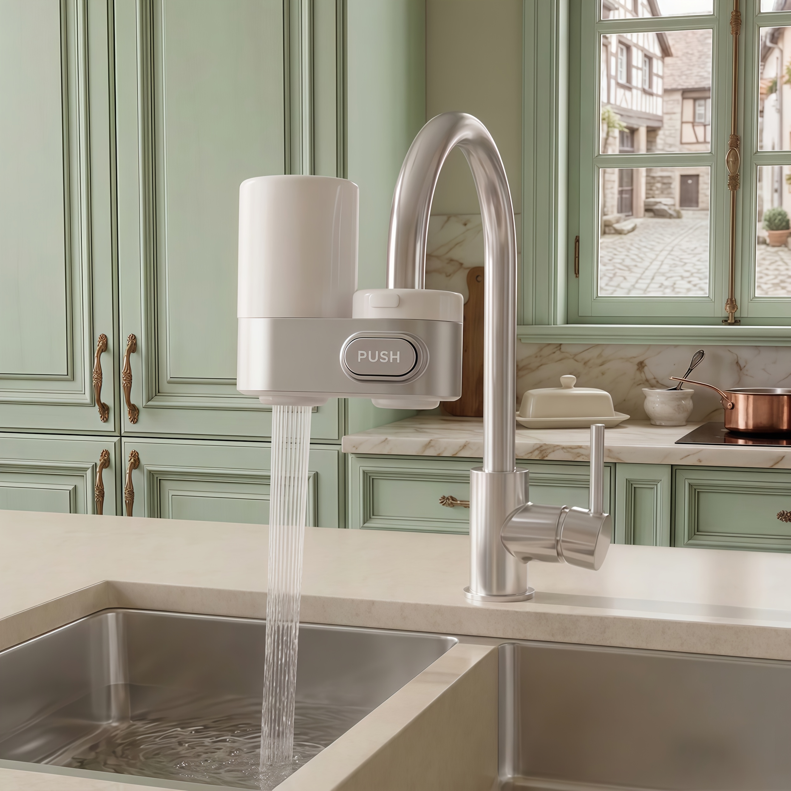 Image of Faucet Water Purifier, Household Drinking Water Filter, Kitchen Faucet Water Purifier, Water Purifier, Tap Water Filter, Faucet Filter, Dual Water Mode