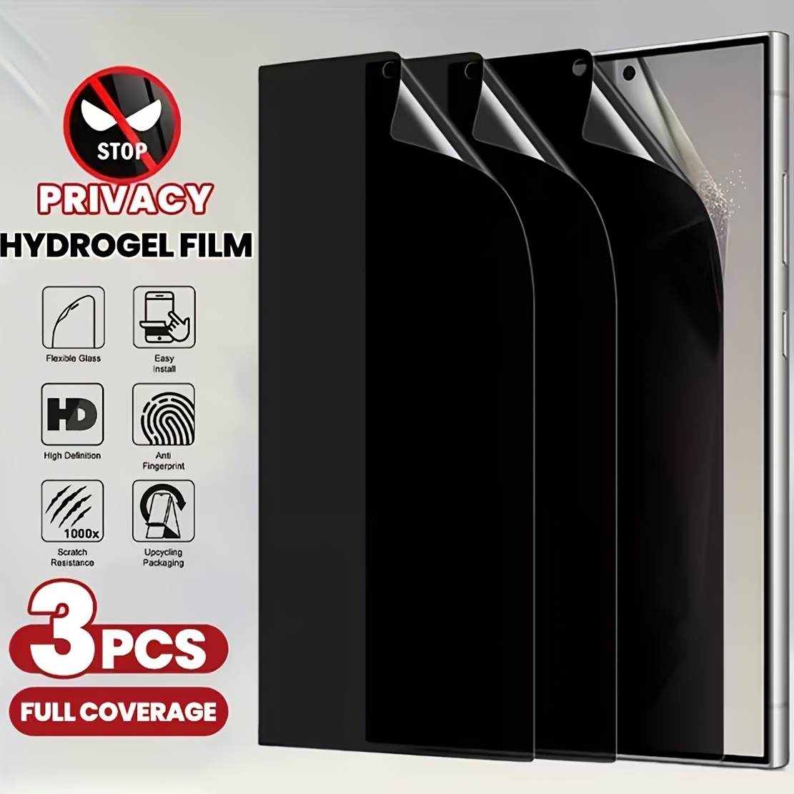 E-shop 3er-Pack Privatsphäre Hydrogel-Folie für Samsung Galaxy S26 Ultra/S26+/S26/S25 Ultra/Galaxy S24 Ultra/Galaxy S23 Ultra/Galaxy S22 Ultra/Galaxy