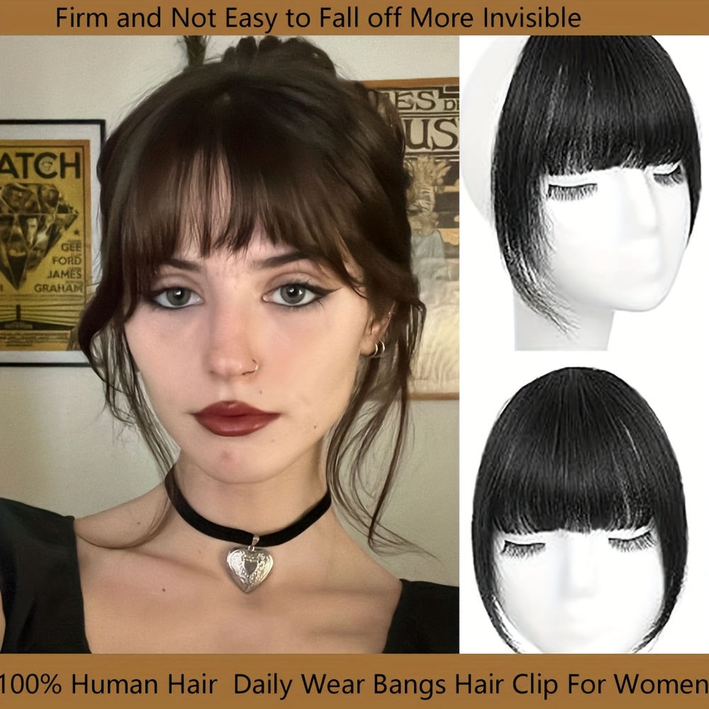 elegant french   in bangs with sideburns 100 human hair lightweight seamless for   for daily wear easy styling bangs clip human hair details 0