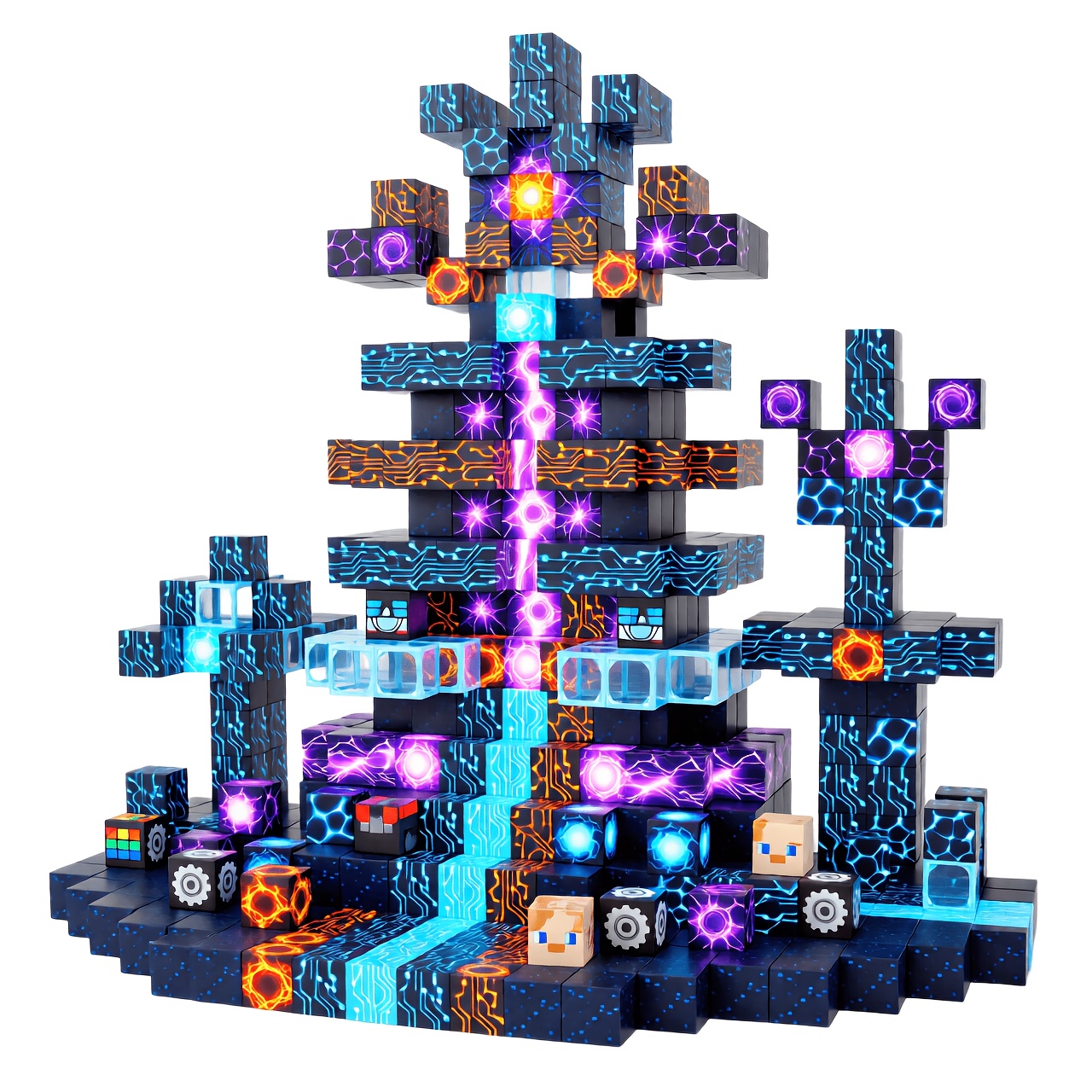 100pcs Magnetic Building Cubes, 2cm 3D Cubes for Kids