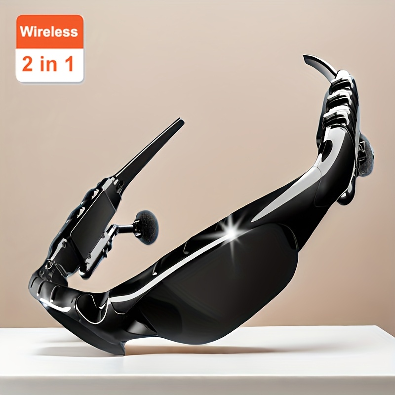 ANKRIYUL Smart Wireless Glasses 2-in-1 Polarized Fashion Glasses with Wireless Earphones, USB Rechargeable, Hands-Free Calling & Music Playback, Type-C Charging, Sleek Black Design, Wireless Audio Glasses | Stylish Headset | Typec Connectivity, Wireless Earbuds