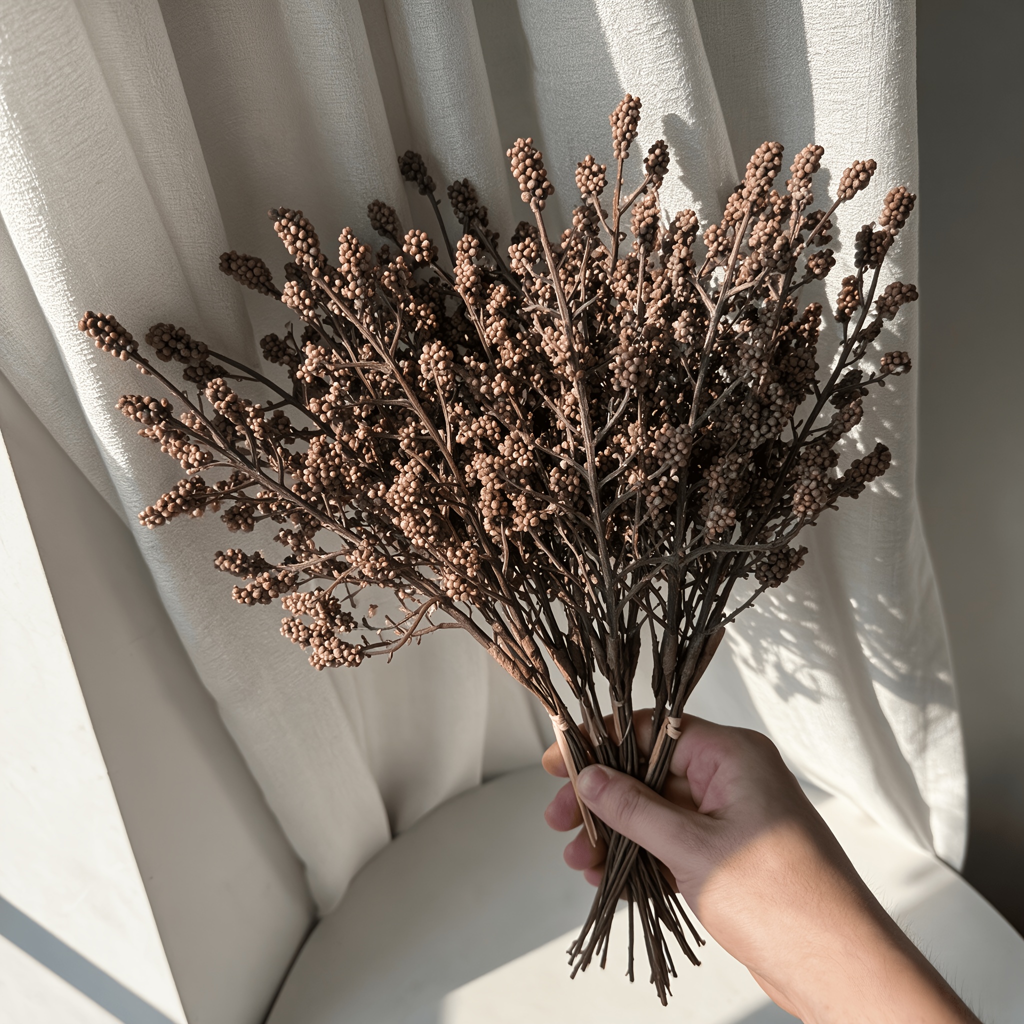 TEMU 20pcs Artificial Flowers, Artificial Small Berry Branches, Artificial Holly, Home Decor, Thanksgiving, Christmas, Halloween, Artificial Flower