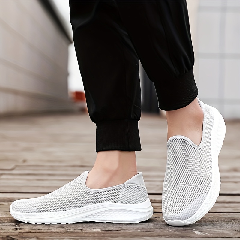 Men'S Breathable Knit Slip-On Sneakers - Lightweight, Comfortable Soft Sole Casual Shoes for Running, Hiking & Everyday Wear, Dark Green, Breathable Fabric Upper, EVA Sole, Slipon Sneakers | Lowtop Sneakers | Breathable Upper, Shoe Comfort for Me