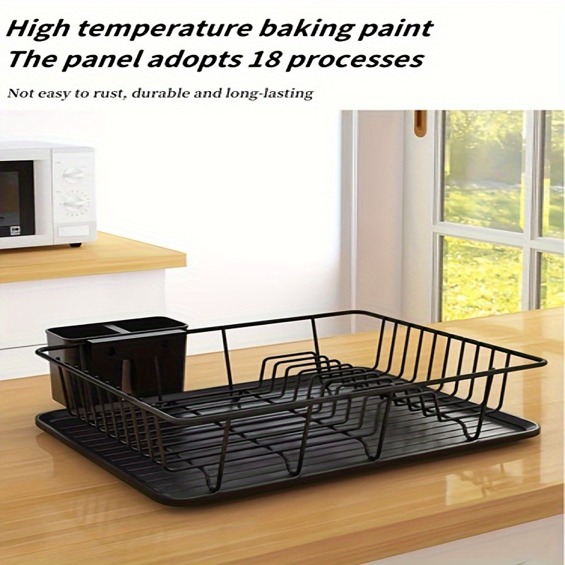1pc metal 1 2 layer bowl dish rack space saving countertop organizer with drain basket chopsticks holder cutlery storage for   kitchen sink areas contemporary kitchenware   water drainage Product details 2