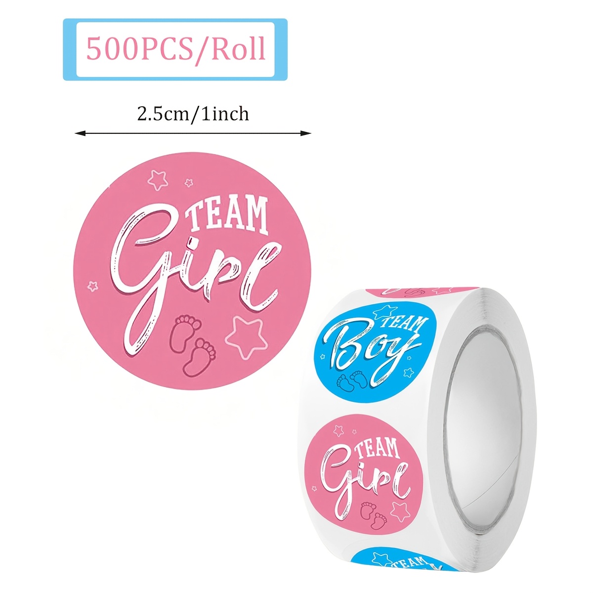 500pcs (1 Roll) Gender Reveal Party Stickers Gift Bags Sealing Stickers Party Decorations Home Decor Gifts