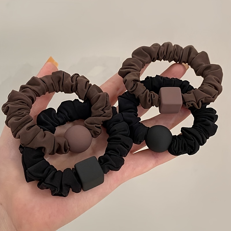 2pcs Korean-Style Minimalist Geometric Small Intestine Hair Ties