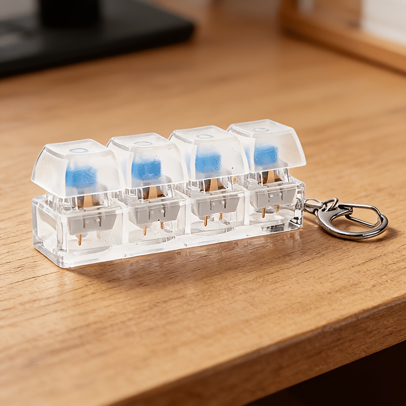 TEMU Unique Push-button Keychain, Unisex, Available In 3 Colors, Non-luminous, A Stress- Fingertip , A Small Ornament For Gifting Or Display