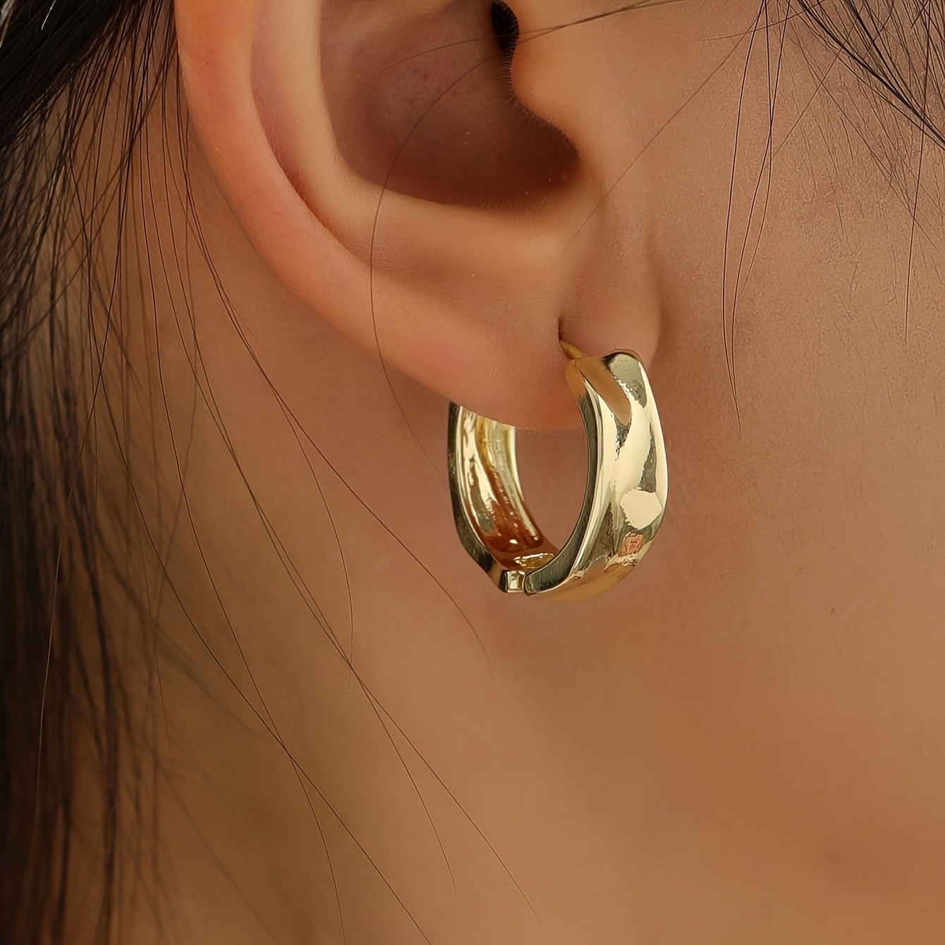 Plated Wide Flat Bohemian Clip-On Earrings, Secure Ear Cuffs