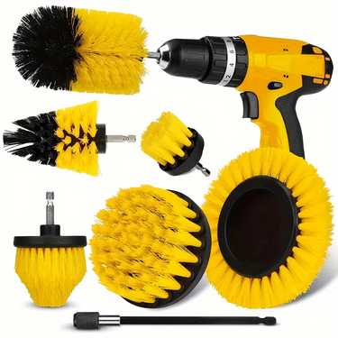 3/7pcs/set, Drill Brush Attachment Set, Power Scrubber Wash Cleaning Brushes Tool Kit, All Purpose Drill Brush With Extension For Grout Floor, Tub Shower Tile, Bathroom, Kitchen Surface And Car