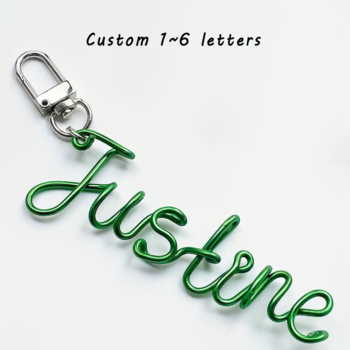 TEMU 1pc Metal Wire-wrapped Custom Letter Keychain, Personalized Name/letter Key Pendant/bag Charm, Creative Gift/graduation Season Gift/mother's Day