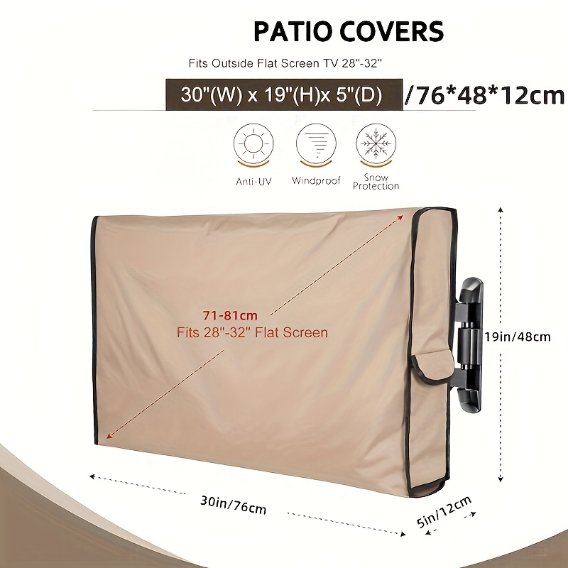TEMU Kryt venkovního -75 palců | Venkovní kryt TV | Chytrý kryt TV obrazovky pro venkovní TV | Kryt pro pohyb | Ochrana venkovního TV displeje