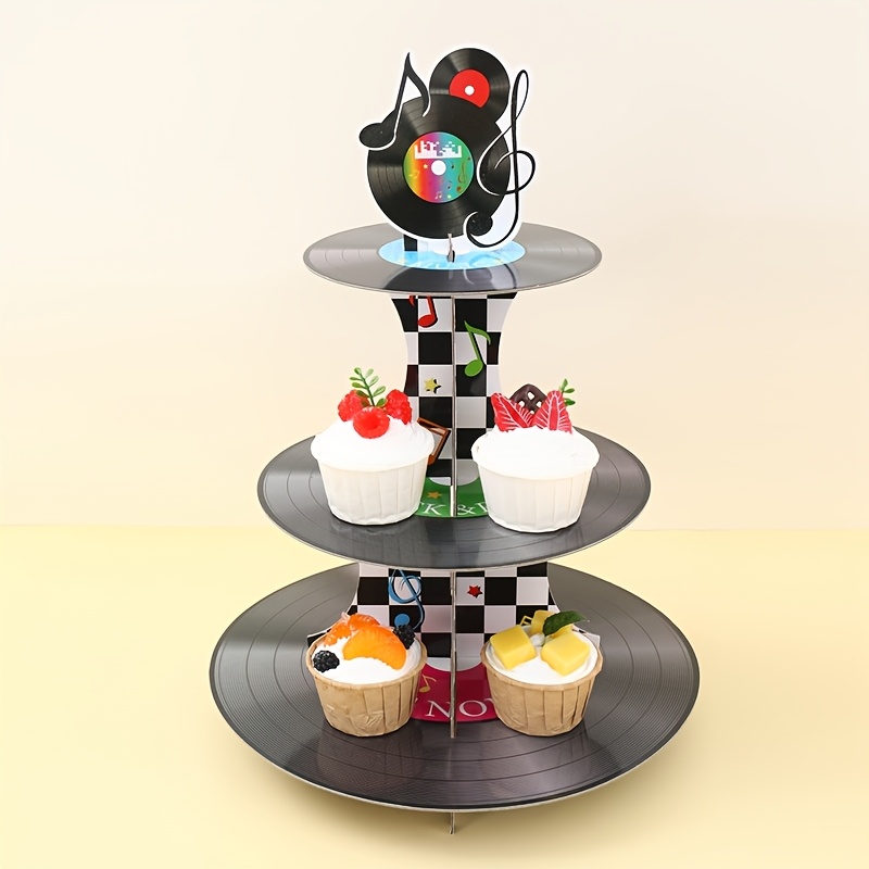 Décoration De Gâteau D'anniversaire Disco Des Années 50 Pour Enfant Et Adulte - Style Rock And Roll Hop - Décoration De Gâteau Rétro En Voiture