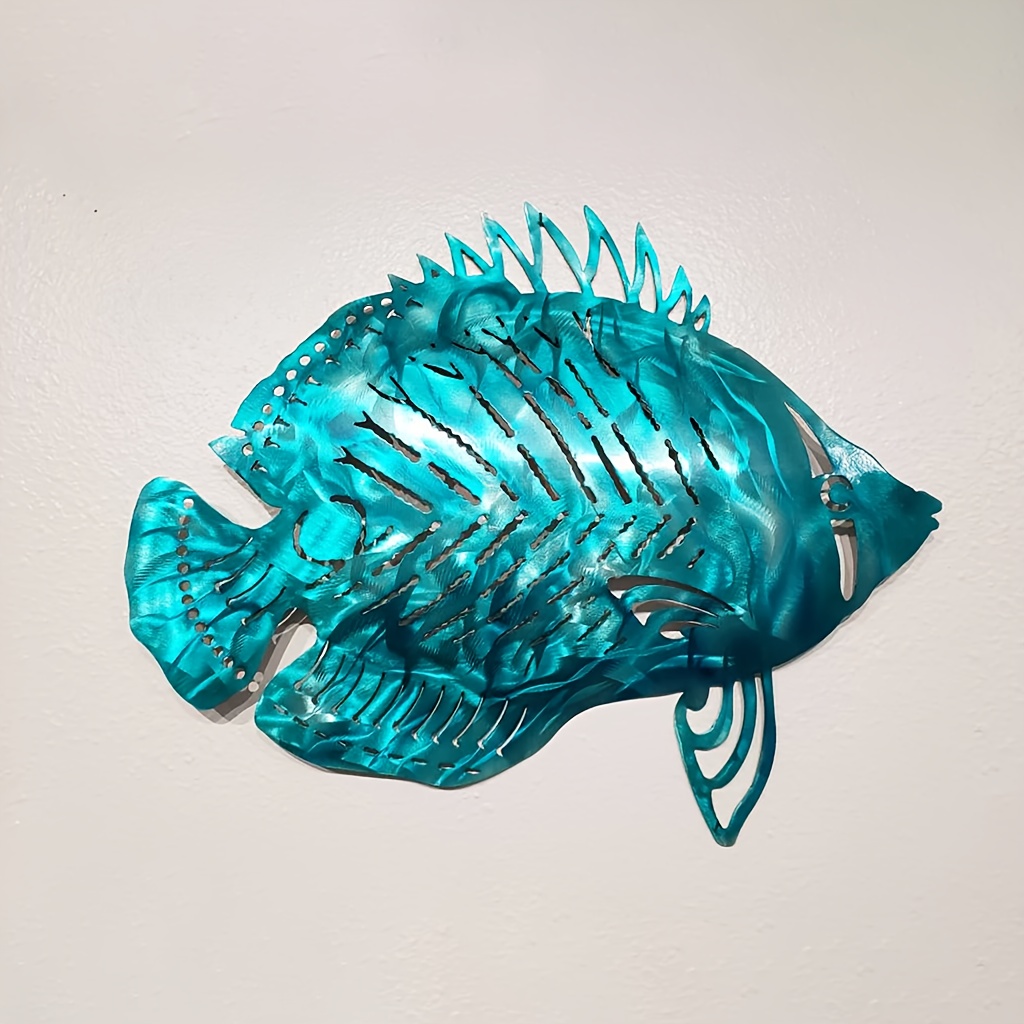 TEMU de pared de pez de metal, pez , de pared para exterior, decoración de pez ángel, para junto al o , para de piscina, decoración de interior y