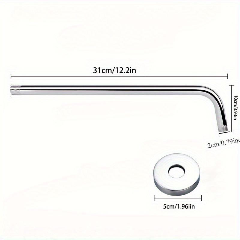 TEMU Stainless Steel Shower Head Arm – 13-inch Concealed Bar With Wall-mounted Water Pipe, Bathroom Additions, Halloween/christmas Gift